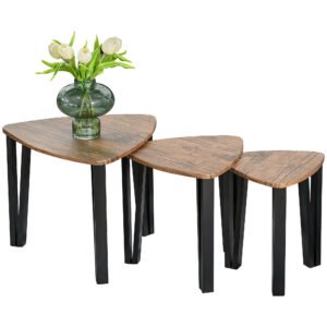 Industrial Walnut Nest of Tables