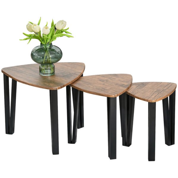 Industrial Walnut Nest of Tables