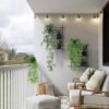 3-Pack Artificial Hanging Plants in Pots – Faux Trailing Eucalyptus & Ivy for Indoor Home Decor