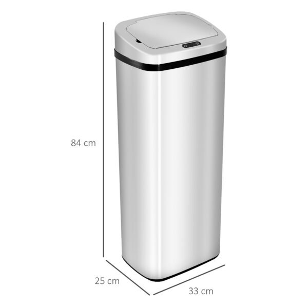 50L Automatic Motion Sensor Dustbin – Touchless Stainless Steel Kitchen Trash Can & Waste Bin