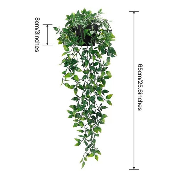 3-Pack Artificial Hanging Plants in Pots – Faux Trailing Eucalyptus & Ivy for Indoor Home Decor