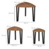 Premium Industrial Walnut Nest of Tables | Set of 3 Smart Coffee Tables