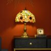 Handcrafted Stained Glass Table Lamp – Vintage Tiffany Style Sunflower Bedside & Living Room Nightlight
