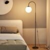 Modern Minimalist 3-Color LED Floor Lamp – Matte Black Standing Reading Light for Living Room & Bedroom