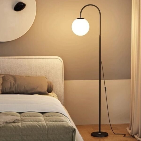 Modern Minimalist 3-Color LED Floor Lamp – Matte Black Standing Reading Light for Living Room & Bedroom