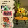 Handcrafted Stained Glass Table Lamp – Vintage Tiffany Style Sunflower Bedside & Living Room Nightlight