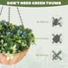 Pack of 2 Artificial Hanging Baskets with Blue Lisianthus Flowers & Pinecones – Faux Trailing Foliage for Indoor & Outdoor Decor