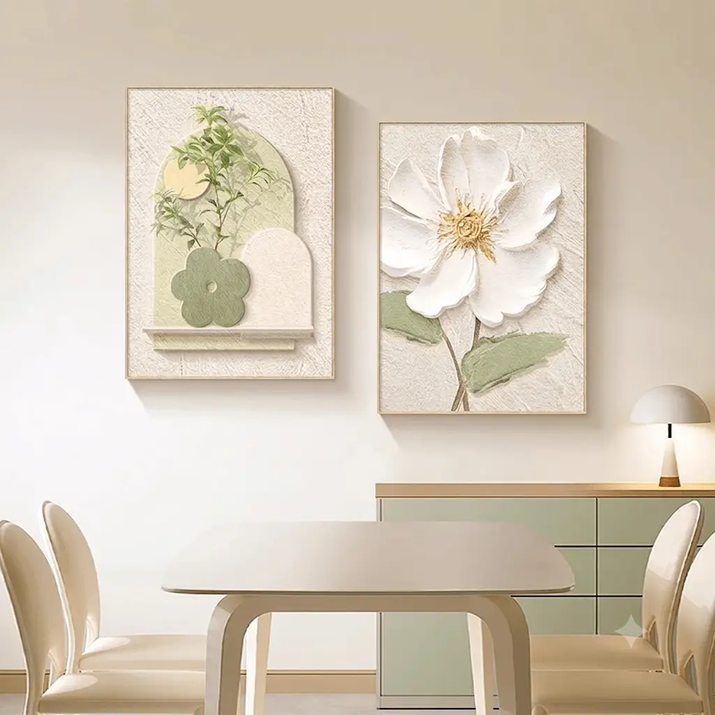 Cream Style Restaurant Decorative Painting Abstract