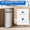 50L Automatic Motion Sensor Dustbin – Touchless Stainless Steel Kitchen Trash Can & Waste Bin