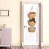 3-Tier Wall Hanging Storage Basket Wall-Mounted Brown Cotton Woven Organisers