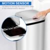 50L Automatic Motion Sensor Dustbin – Touchless Stainless Steel Kitchen Trash Can & Waste Bin