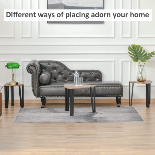 Premium Industrial Walnut Nest of Tables | Set of 3 Smart Coffee Tables