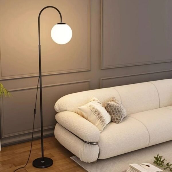 Modern Minimalist 3-Color LED Floor Lamp – Matte Black Standing Reading Light for Living Room & Bedroom