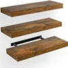 White three-piece set Brown 3-piece set Brown 3-piece set, wooden-wall-shelves