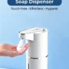Automatic Foaming Soap Dispenser - Touch-Free Operation Hand receiving rich white foam from a touch-free automatic foaming soap dispenser
