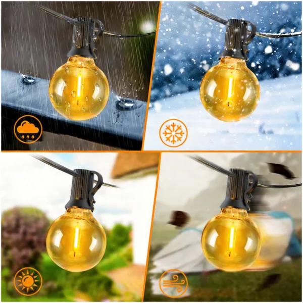 g40-shatterproof-pet-bulbs-waterproof-seal Comparison showing G40 bulb with waterproof sealing ring versus standard market bulb